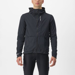 Black Men Castelli TRAIL HOODIE Jackets | 507861-MHA