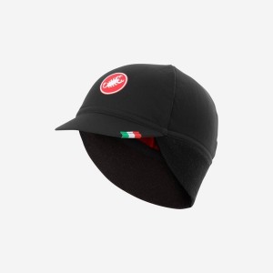 Black Red Women Castelli DIFESA THERMAL Cap | 821547-EDC