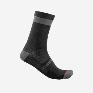 Black / Dark Grey Men Castelli ALPHA 18 Socks | 129074-DLV