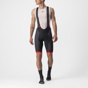 Black / Red Men Castelli COMPETIZIONE KIT Bib Shorts | 958723-DKE