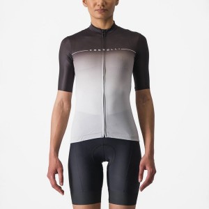 Black / Silver Grey / White Women Castelli SALITA Jersey | 493182-AIH