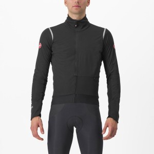 Black / Silver / Dark Men Castelli ALPHA DOPPIO ROS Jackets | 182504-GPB