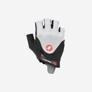 Black / White Men Castelli ARENBERG GEL 2 Gloves | 482107-QHA