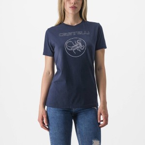 Blue Women Castelli PEDALARE TEE Casual | 921473-GZN