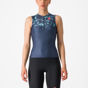 Blue / Light Women Castelli FREE 2 W TRI SINGLET Suits | 382041-GDY