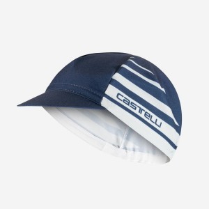 Blue / Silver Grey Men Castelli CLASSICO Cap | 207395-AHW