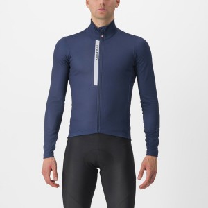 Blue / Silver Grey Men Castelli ENTRATA THERMAL Jersey | 360815-WFO