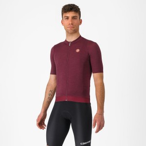 Burgundy Men Castelli ESSENZA Jersey | 732690-OHB