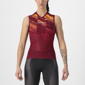 Burgundy Women Castelli INSIDER W SLEEVELESS Jersey | 952803-GTN