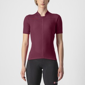 Burgundy / Red Women Castelli ANIMA 3 Jersey | 854607-GNF