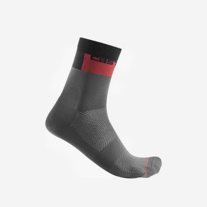 Dark Grey Men Castelli BLOCCO 15 Socks | 398561-DRG