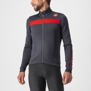 Dark Grey / Red Men Castelli PURO 3 FZ Jersey | 271950-FGV