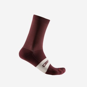 Deep Burgundy Men Castelli ESPRESSO 15 Socks | 691057-XCA