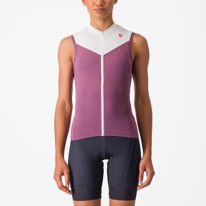 Deep Purple / White Women Castelli SOLARIS SLEEVELESS Jersey | 230548-JFM