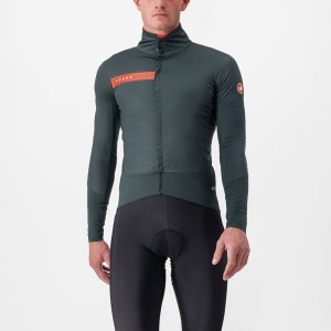 Green / Red Orange Men Castelli BETA RoS Jackets | 138096-ATY