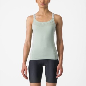 Green / White Women Castelli BAVETTE TOP Jersey | 245019-ZXW