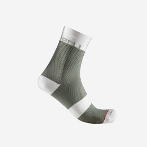 Green / White Women Castelli VELOCISSIMA 12 Socks | 436082-VRE