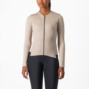 Grey Women Castelli FLY LS W Jersey | 367219-BUR