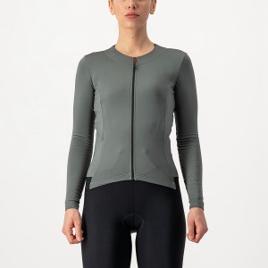 Grey Women Castelli FLY LS W Jersey | 874203-FGT