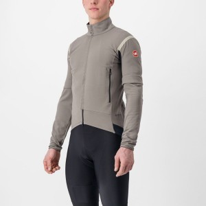 Grey / Khaki Grey Men Castelli PERFETTO RoS 2 CONVERTIBLE Jackets | 736294-GLM