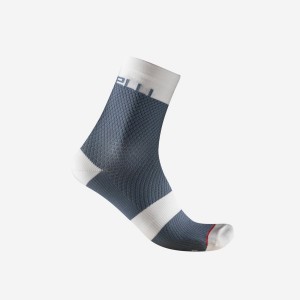 Light Grey Blue / White Women Castelli VELOCISSIMA 12 Socks | 264709-EBI