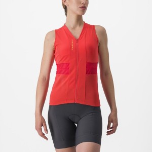 Orange Women Castelli ANIMA 4 SLEEVELESS Jersey | 437296-NCG