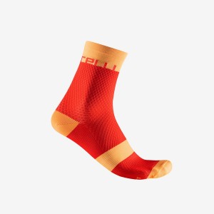 Orange Women Castelli VELOCISSIMA 12 Socks | 981473-BOJ