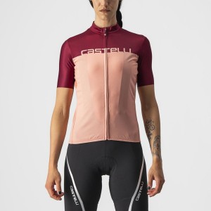 Pink / Burgundy Women Castelli VELOCISSIMA Jersey | 081349-HZG