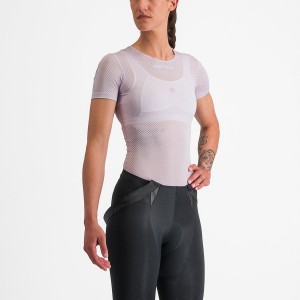 Purple White Women Castelli PRO MESH W SHORT SLEEVE Base Layer | 821690-JNY