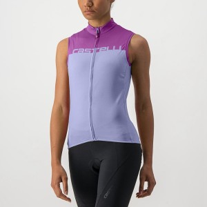 Purple White Women Castelli VELOCISSIMA SLEEVELESS Jersey | 309458-RGI