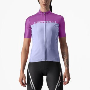 Purple White Women Castelli VELOCISSIMA Jersey | 193867-QGZ