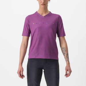 Purple Women Castelli TRAIL TECH 2 W TEE Jersey | 952143-CVM