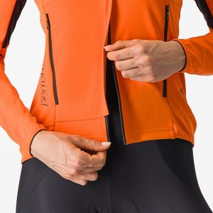 Red Orange / Black Women Castelli PERFETTO RoS 2 W Jackets | 625147-RIJ