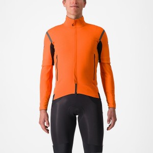 Red Orange / Dark Grey Men Castelli PERFETTO RoS 2 CONVERTIBLE Jackets | 927831-YRG