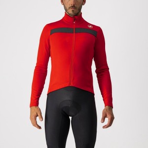 Red / Black Men Castelli PURO 3 FZ Jersey | 913675-YBN