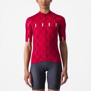 Red / White Women Castelli DIMENSIONE Jersey | 387945-BJX