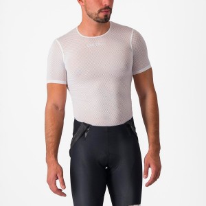 White Men Castelli PRO MESH 2.0 SHORT SLEEVE Base Layer | 309152-ZWC