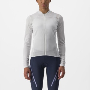 White Women Castelli ANIMA 4 LONG SLEEVE Jersey | 037249-TSG