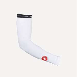 White Women Castelli UPF 50 + LIGHT ARM SLEEVES Arm Warmer | 637540-LMN