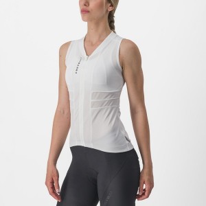 White / Black Women Castelli ANIMA 4 SLEEVELESS Jersey | 769428-KTM