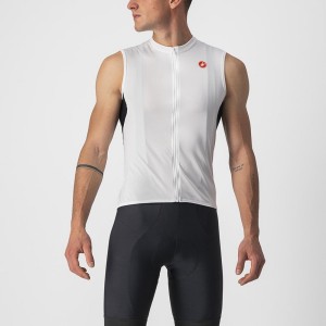 White / Black / Red Men Castelli ENTRATA VI SLEEVELESS Jersey | 842613-FKL