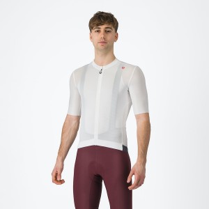 White / Dark Grey Men Castelli ESPRESSO Jersey | 834016-HEU