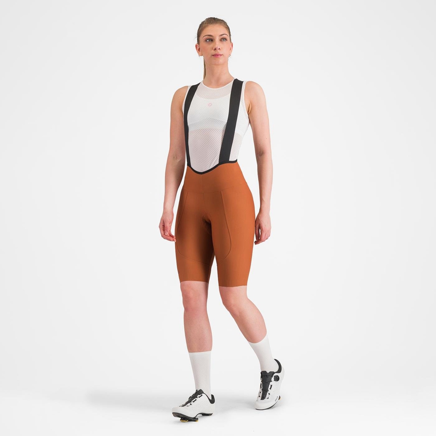 Beige Women Castelli ESPRESSO W DT Bib Shorts | 058761-KMG