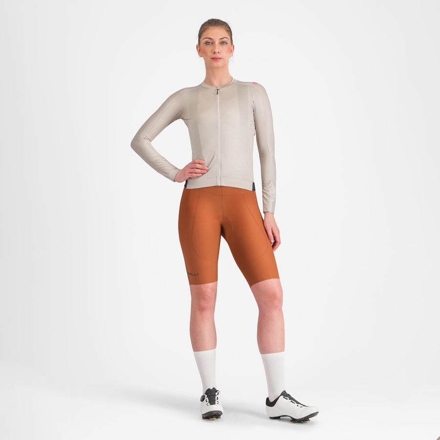 Beige Women Castelli ESPRESSO W DT Bib Shorts | 058761-KMG