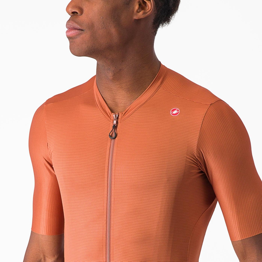 Beige / Dark Grey Men Castelli ESPRESSO Jersey | 763495-FJC