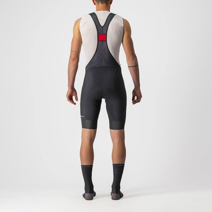 Black Men Castelli ENDURANCE 3 Bib Shorts | 784201-VJS