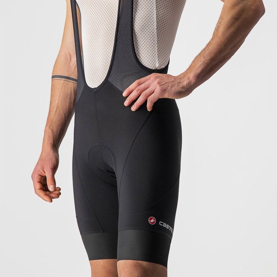 Black Men Castelli ENDURANCE 3 Bib Shorts | 784201-VJS