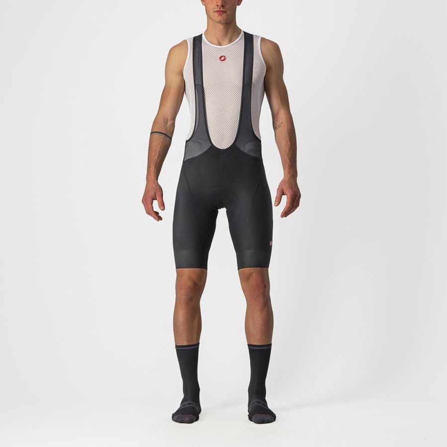 Black Men Castelli ENDURANCE 3 Bib Shorts | 784201-VJS