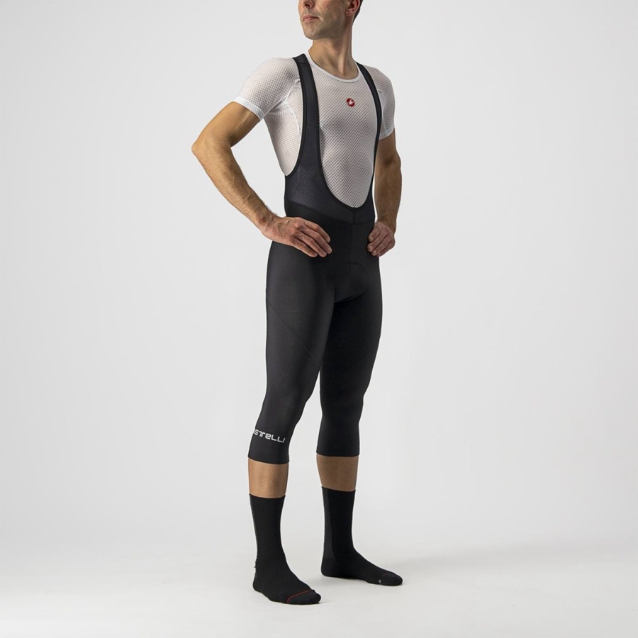 Black Men Castelli ENTRATA THERMAL BIB KNICKER Leggings | 489620-LTP