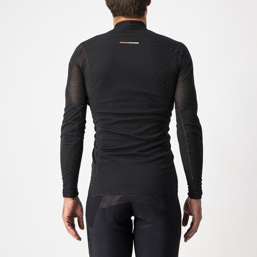 Black Men Castelli FLANDERS WARM LONG SLEEVE Base Layer | 798561-UHT